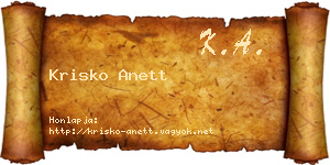 Krisko Anett névjegykártya